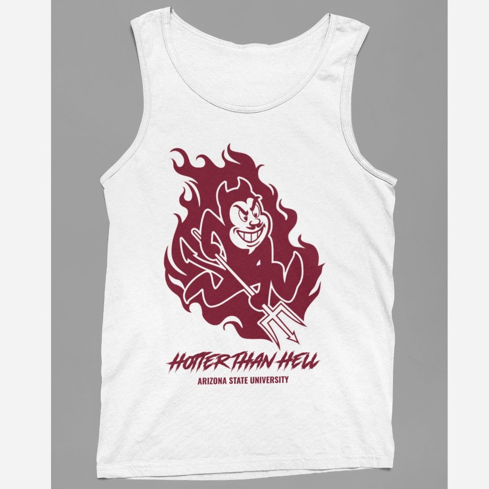 NEW Arizona State Sun Devils Hotter Than Hell Tank Top WHITE